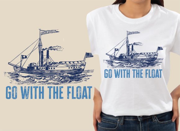 Retro Summer Svg, Go with the Float Png Graphic T-shirt Designs By Nigel Store