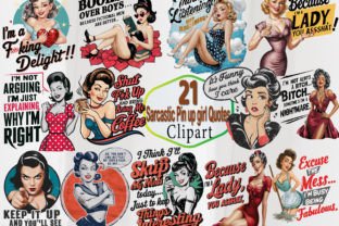 Sarcastic Pin-up Girl Quotes Sublimation Graphic Illustrations By Maya Design 1