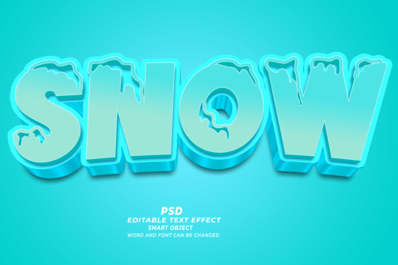 Snow PSD 3D Editable Text Effect Graphic Layer Styles By TrueVector