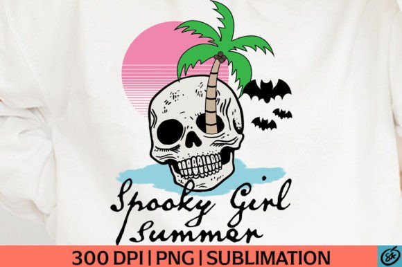 Spooky Girl Summer Halloween PNG Illustration Designs de T-shirts Par Sak Kobere
