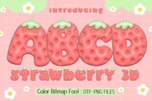 Strawberry 3d Color Fonts Font By Issie_Studio 1