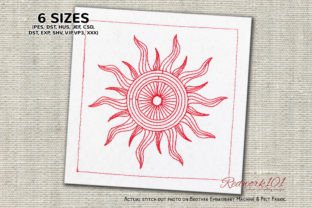 Sun Mandala Pattern Mandala Design de Bordado Por Redwork101 1