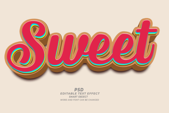 Sweet PSD 3D Editable Text Effect Graphic Layer Styles By TrueVector