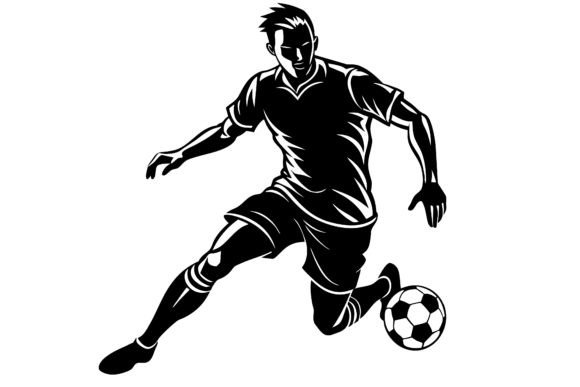 Soccer Player Silhouette Grafika Rękodzieła Przez SKShagor Barmon