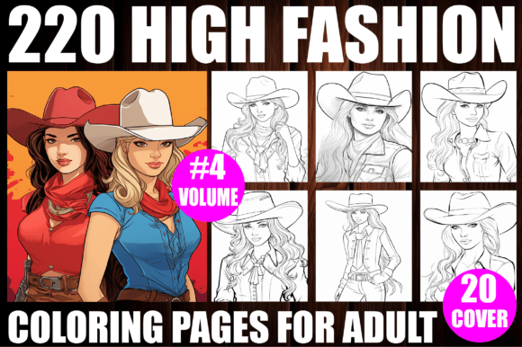 220 High Fashion Coloring Pages for KDP Graphic Coloring Pages & Books Adults By Central_House