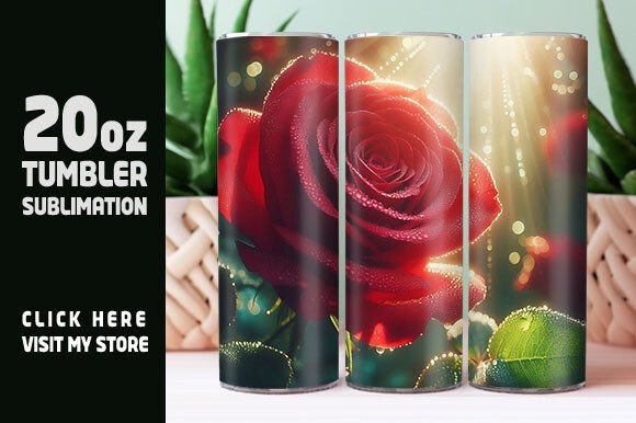 Beautiful Rose Flower Tumbler Wrap Graphic Tumbler Wraps By creativekhadiza124