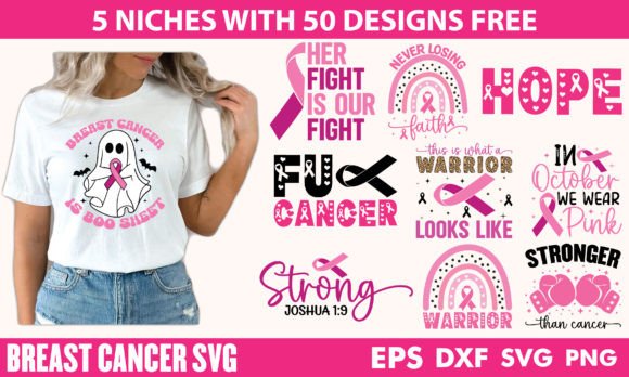 Breast Cancer SVG, Cancer Awareness Graphic T-shirt Designs By ThreadBeat