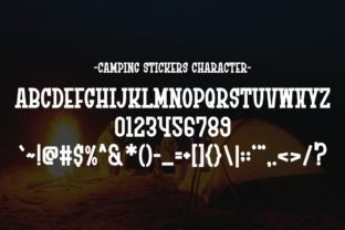 Camping Stickers Slab-Serif-Schriftarten Schriftart Von Pian45 12