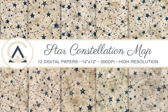 Cosmic Galaxy Stars Map Digital Papers Graphic Backgrounds By ArtCursor