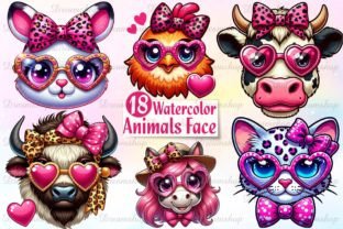 Cute Animals Face Sublimation Bundle Illustration Illustrations Imprimables Par Dreamshop 1
