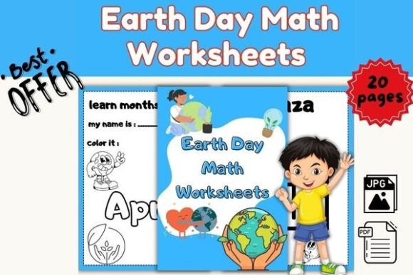 Earth Day Math Worksheets Numbers 1-10 Graphic K By Dohaforkdp