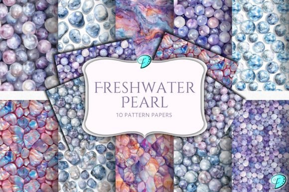 Freshwater Pearl Digital Pattern Papers Graphic Patterns By Emily Designs
