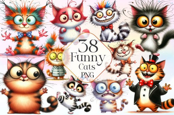 Funny Cat Sublimation Clipart PNG Illustration Illustrations Imprimables Par LiustoreCraft