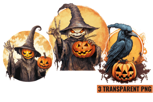 Halloween Vintage Pumpkin Sublimation Graphic Illustrations By CraftArt