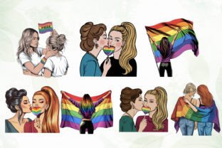 LGBT Gay Lesbian Couple Sublimation Graphic Illustrations By JaneCreative 2