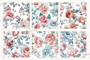 Pastel Floral Digital Paper Seamless Graphic Patterns By StylishFantazy 2