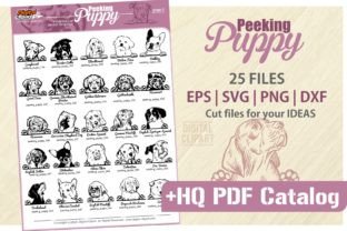Peeking Puppy Set2 - BUNDLE 25 SVG Gráfico Ilustrações para Impressão Por SignReadyDClipart 5