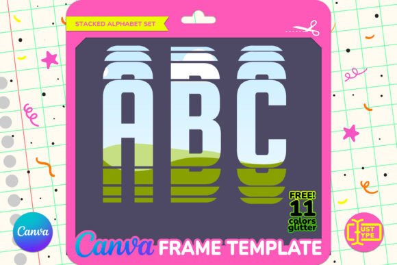 Reflex Stacked Alphabet Canva Frame Graphic Graphic Templates By JUSTTYPE