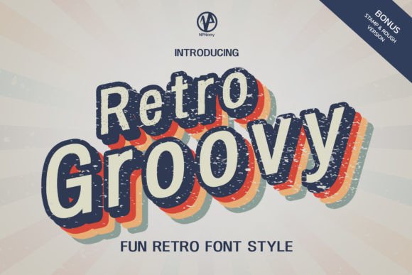 Retro Groovy Display Font By NPNaay