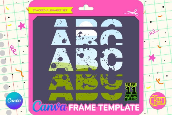 Splash Stacked Alphabet Canva Frame Graphic Graphic Templates By JUSTTYPE