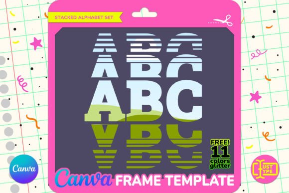 Track Stacked Alphabet Canva Frame Graphic Graphic Templates By JUSTTYPE