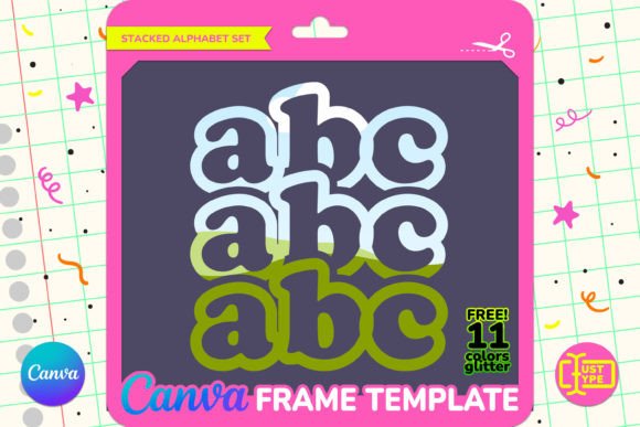 Wavy Stacked Alphabet Canva Frame Graphic Graphic Templates By JUSTTYPE