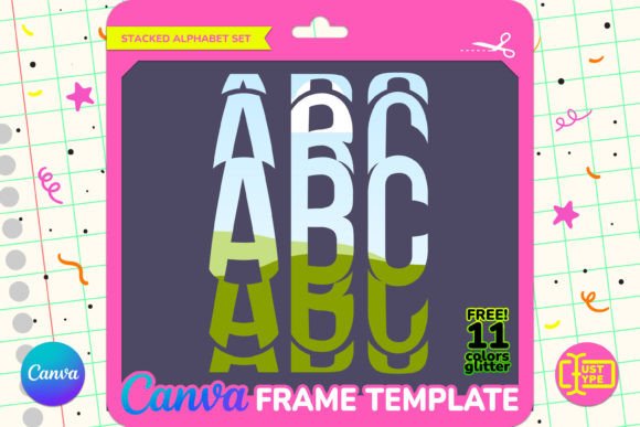 Wheel Stacked Alphabet Canva Frame Graphic Graphic Templates By JUSTTYPE