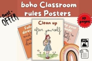 Boho Classroom Rules Posters Graphic K By Dohaforkdp 1