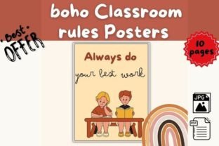 Boho Classroom Rules Posters Graphic K By Dohaforkdp 2