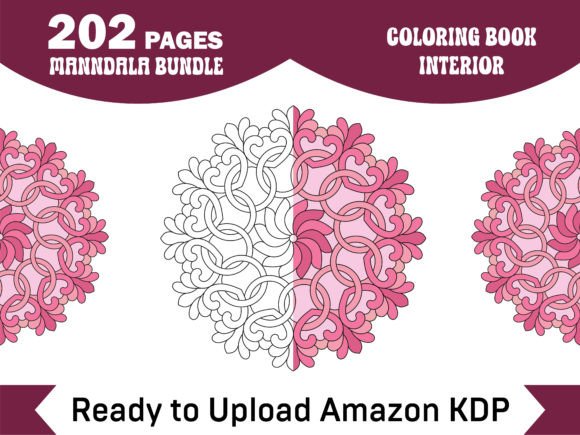 202 Page Amazing Pattern Mandala for KDP Graphic Coloring Pages & Books Adults By DesignConcept