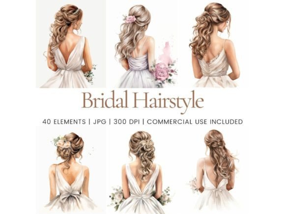 Bridal Hairstyle Clipart Graphic AI Graphics By Ikota Design