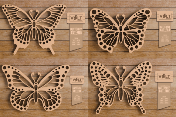 Butterfly Laser and CNC Cutting File SVG Illustration SVG 3D Par VOLT_DESIGN