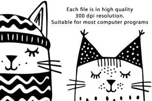Cats Faces in Clothes, SVG Clipart Set Grafika Ilustracje do Druku Przez passionpngcreation 2