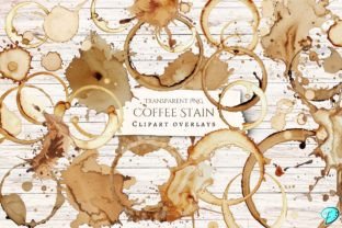 Coffee Stain Clipart Overlays PNGs Graphic Objects By Emily Designs 1
