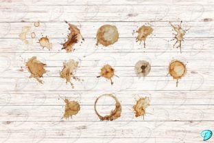 Coffee Stain Clipart Overlays PNGs Graphic Objects By Emily Designs 3