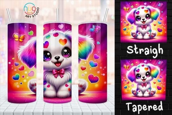 Cute Puppy Love Tumbler Wrap for Kids Gráfico Tumblr Por HugHang Art Studio