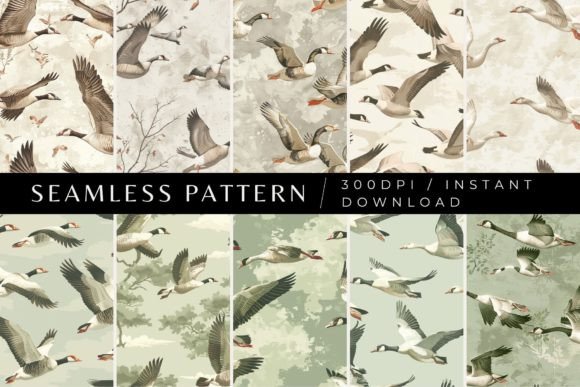 Flying Geese Seamless Patterns Graphic Patterns By Inknfolly
