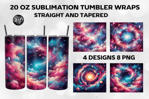 Galaxy Tumbler Wraps 20oz Skinny PNG Graphic Crafts By LazyCraftlab