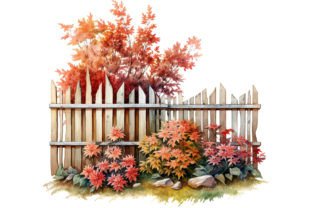 Garden Fence in Autumn Clipart Bundle Graphic Illustrations By Andreas Stumpf Designs 3