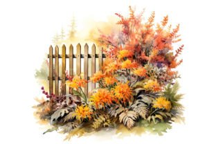 Garden Fence in Autumn Clipart Bundle Graphic Illustrations By Andreas Stumpf Designs 8