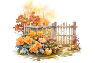 Garden Fence in Autumn Clipart Bundle Graphic Illustrations By Andreas Stumpf Designs 9