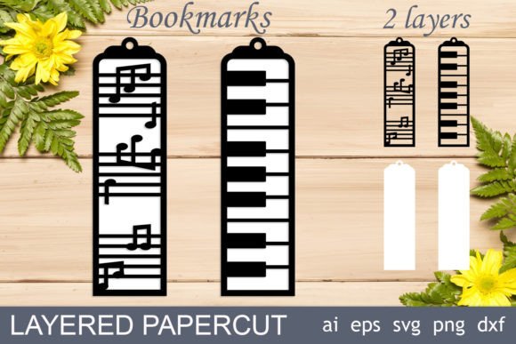 Music Bookmarks Svg Layered, Music Notes Graphic Crafts By AnastasiyaArtDesign