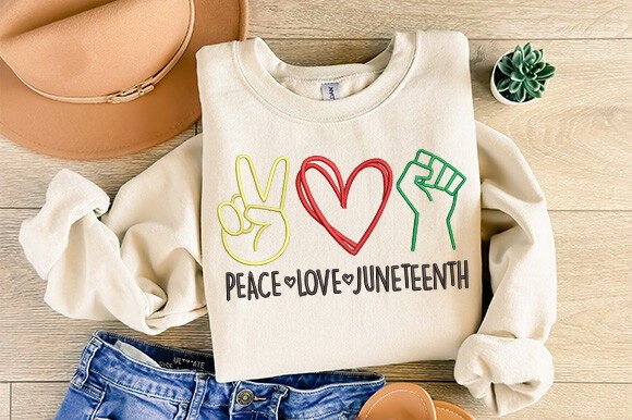 Peace Love Juneteenth Embroidery Designs Independence Day Embroidery Design By svgcronutcom
