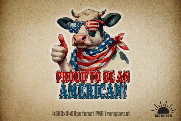 Proud to Be an American!, 4th of July Graphic PNG Graphic T-shirt Designs By Retro Sun