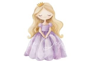 Purple Princess Pack Clipart Graphic AI Transparent PNGs By Ikota Design 2