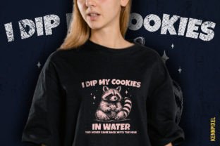 Raccoon Dip Cookie in Water Shirt SVG Graphic T-shirt Designs By kennpixel 4