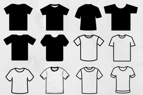 Short Sleeve Tshirt Svg Bundle Gráfico Ilustraciones Imprimibles Por WieDigitalArt
