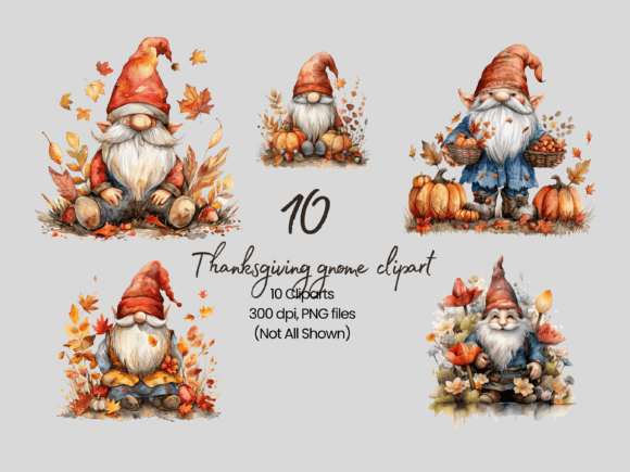 Thanksgiving Gnome Clipart Vol 1 Gráfico Manualidades Por Haha_Hub