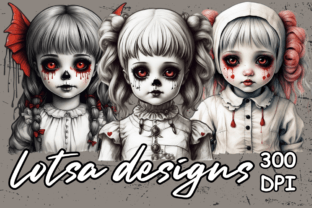 Gothic Dolls Grafika Ilustracje do Druku Przez lotsa designs 2