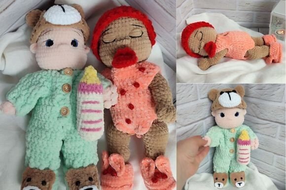 Bundle Babies Crochet Pattern, Baby Doll Illustration Patrons de Crochet Par fabulousamigurumi